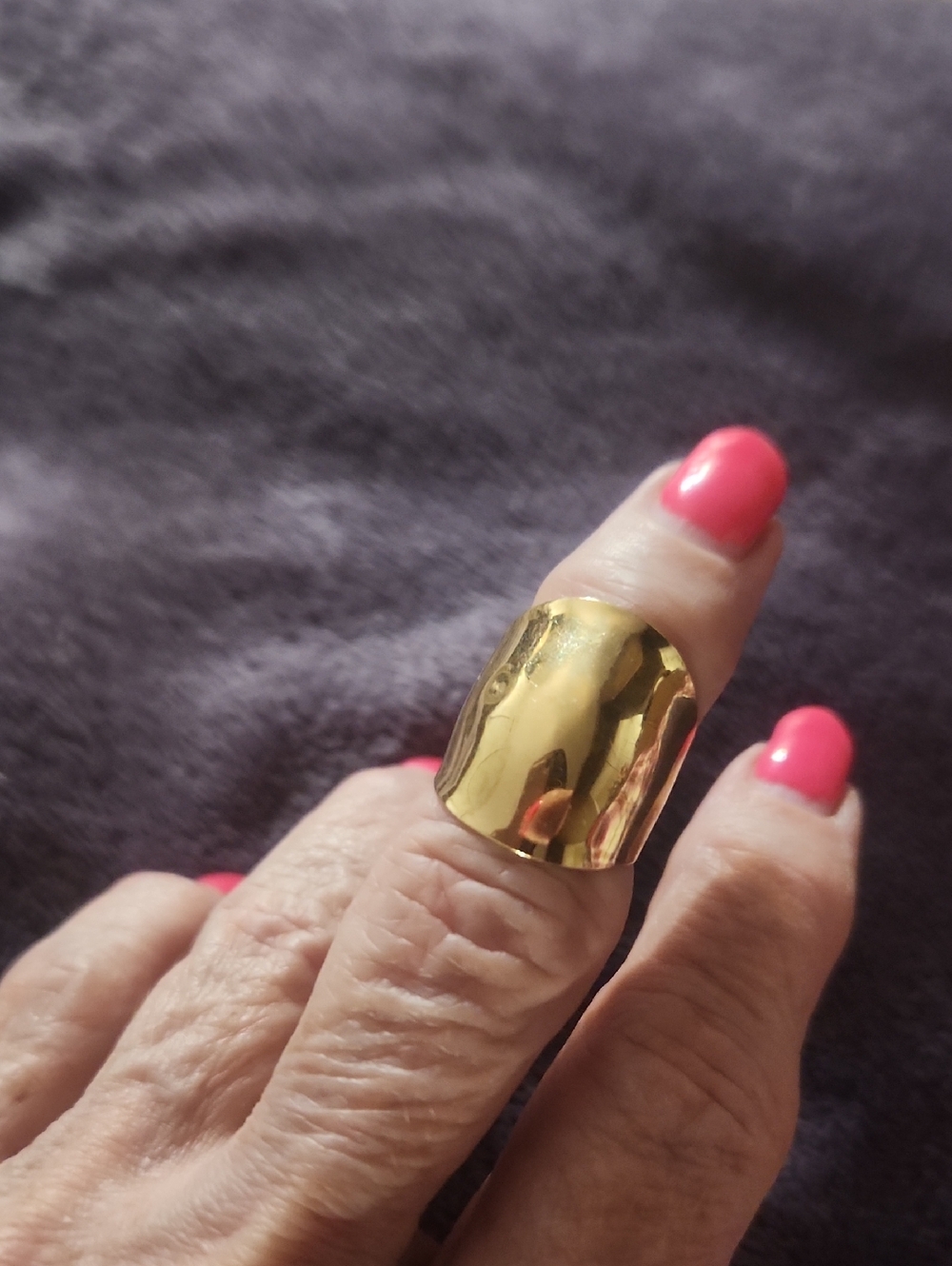 Gold Wide Dome 14kt Statement Ring - Women Jewelry
